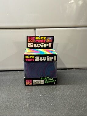 Nice Cube Swirl Super Solid Squish Cube - Purple & Blue Swirl 💫 #needoh #squishy